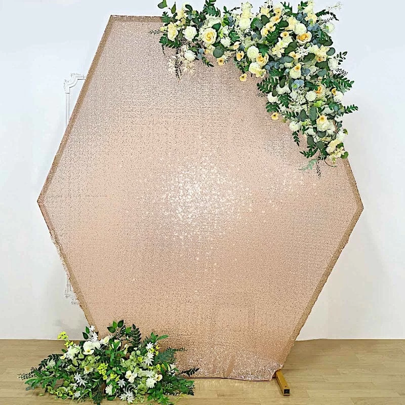 8 Feet Sparkle Sequin Hexagon Backdrop Stand Cover - Image 9
