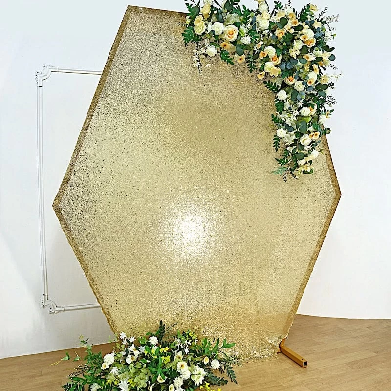 8 Feet Sparkle Sequin Hexagon Backdrop Stand Cover - Image 15
