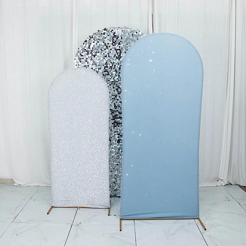 3 Fitted Assorted Round Top Wedding Arch Backdrop Stand Covers - Image 20