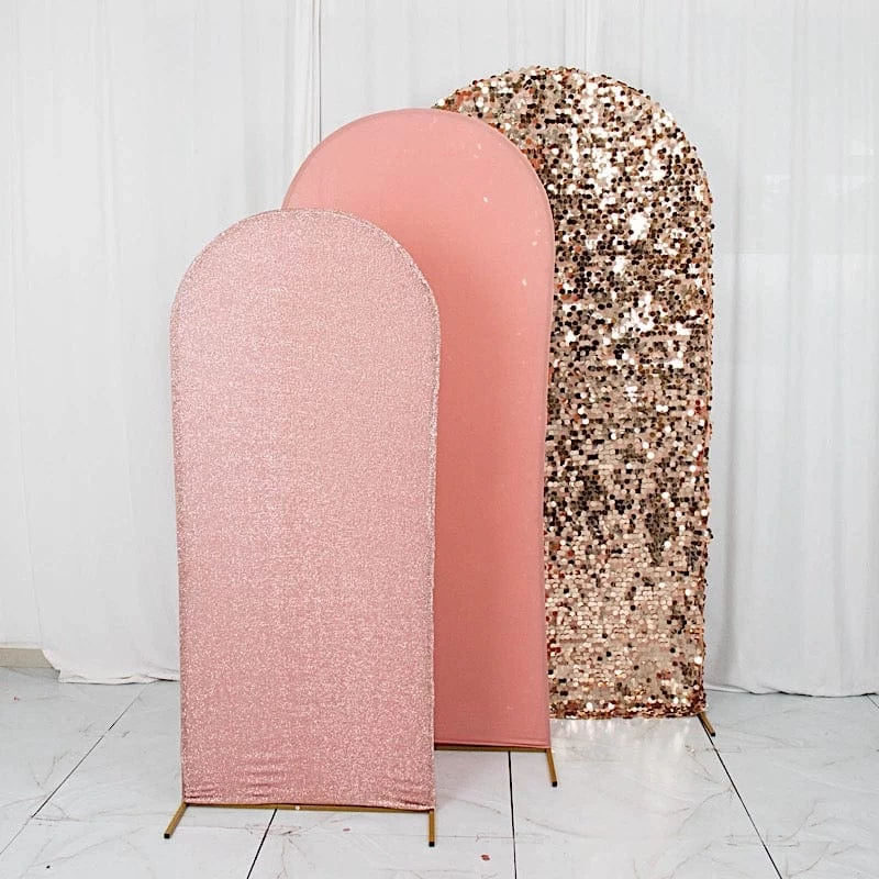 3 Fitted Assorted Round Top Wedding Arch Backdrop Stand Covers - Image 7