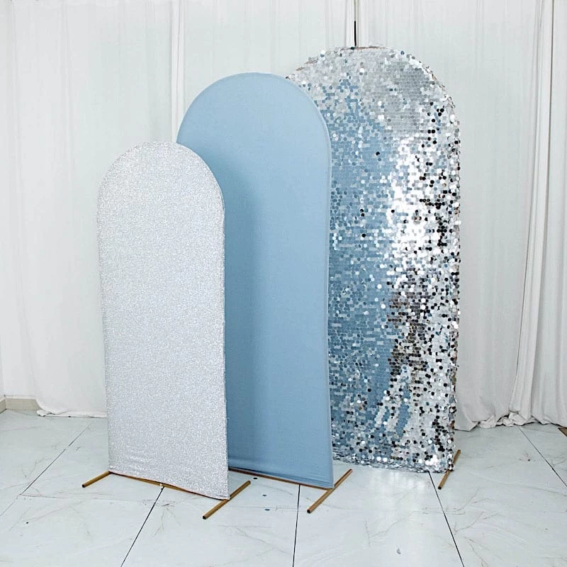 3 Fitted Assorted Round Top Wedding Arch Backdrop Stand Covers - Image 15
