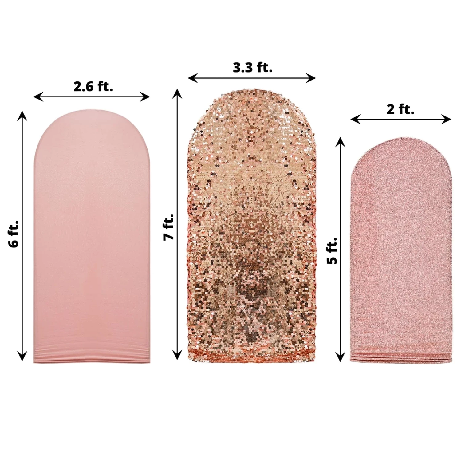 3 Fitted Assorted Round Top Wedding Arch Backdrop Stand Covers - Image 2