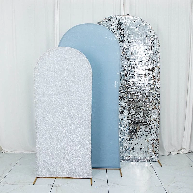 3 Fitted Assorted Round Top Wedding Arch Backdrop Stand Covers - Image 19