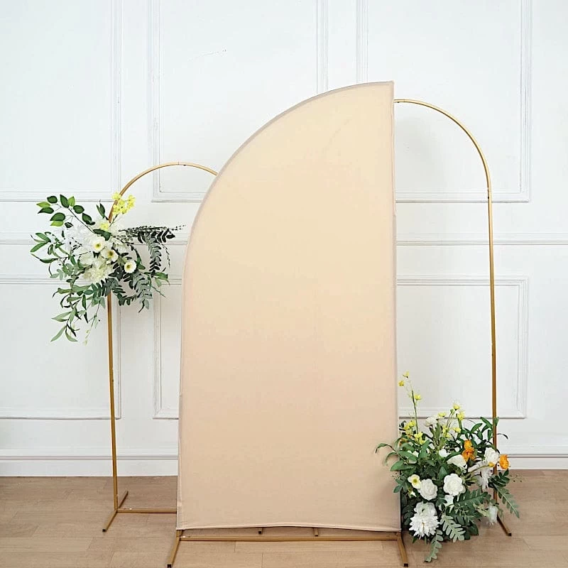 6x3 Feet Matte Fitted Spandex Half Moon Wedding Arch Backdrop Stand Cover - Image 4