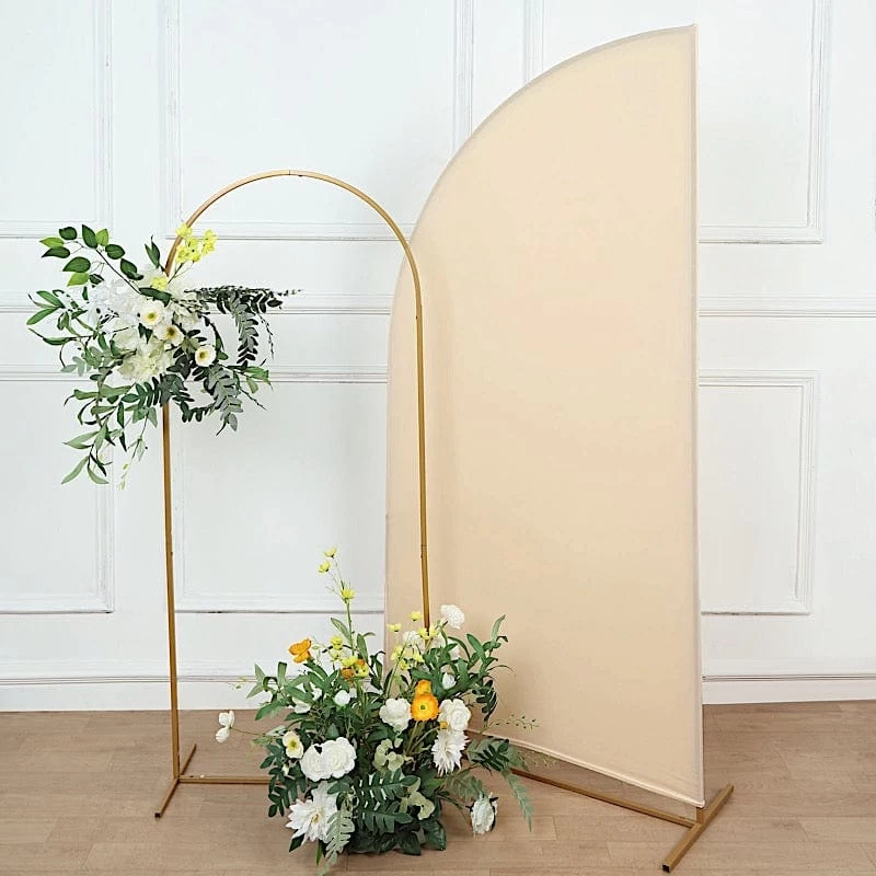 6x3 Feet Matte Fitted Spandex Half Moon Wedding Arch Backdrop Stand Cover - Image 3