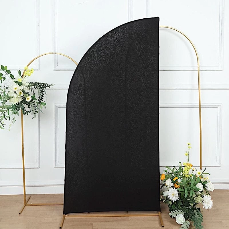 6x3 Feet Matte Fitted Spandex Half Moon Wedding Arch Backdrop Stand Cover - Image 14