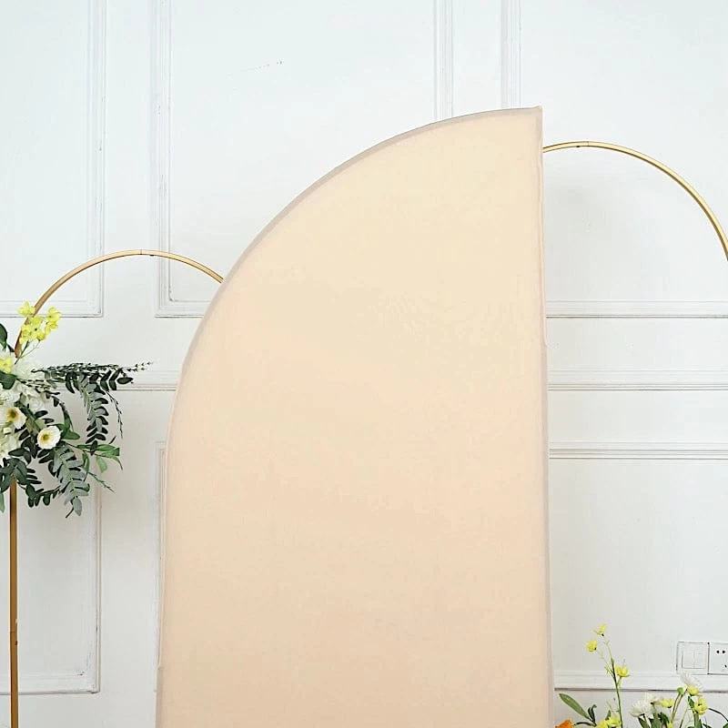 6x3 Feet Matte Fitted Spandex Half Moon Wedding Arch Backdrop Stand Cover - Image 7