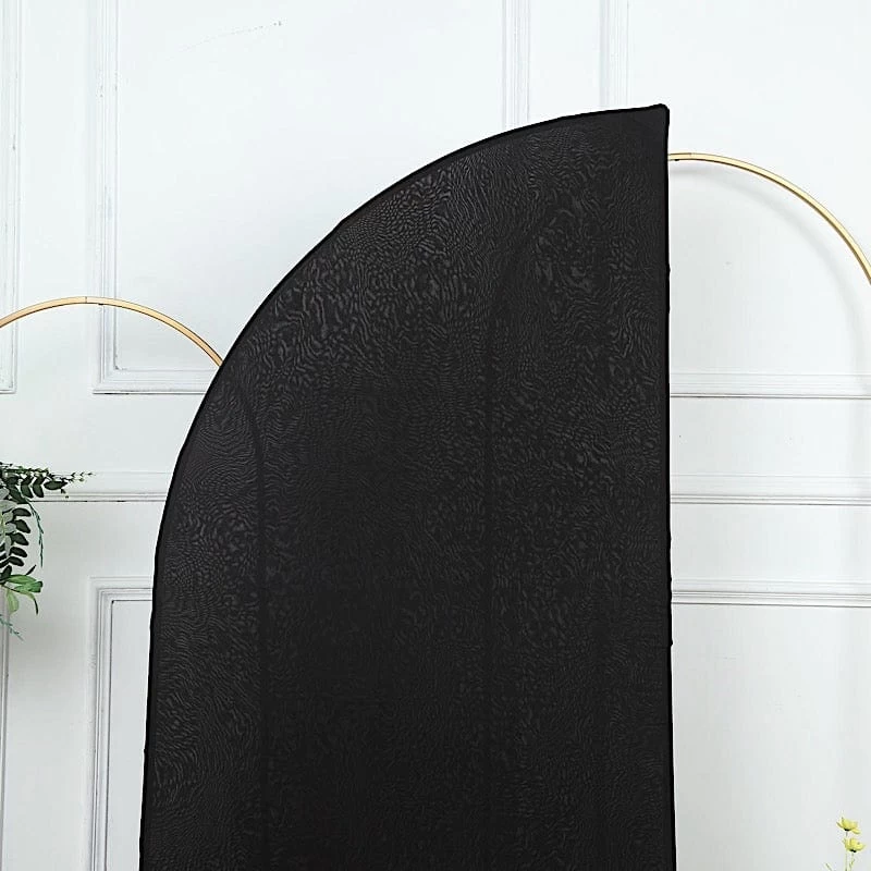 6x3 Feet Matte Fitted Spandex Half Moon Wedding Arch Backdrop Stand Cover - Image 17