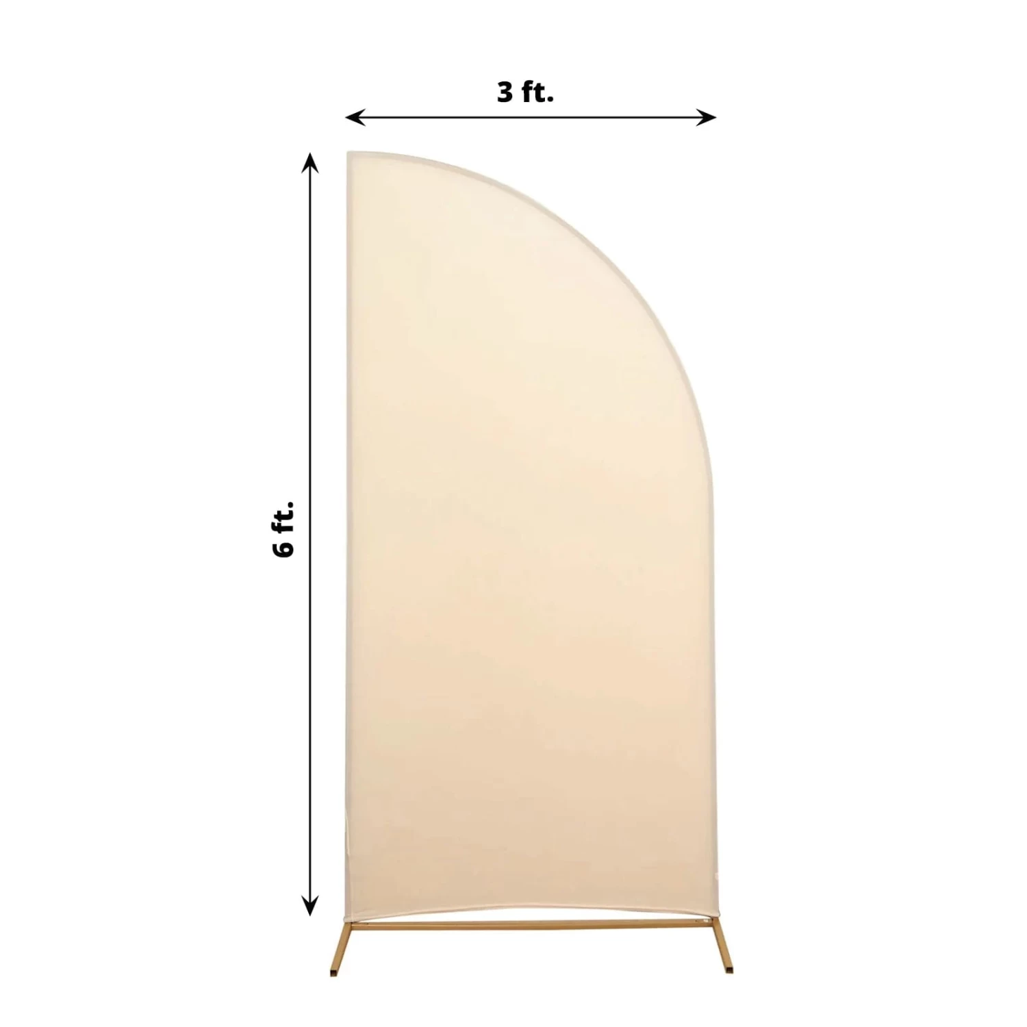 6x3 Feet Matte Fitted Spandex Half Moon Wedding Arch Backdrop Stand Cover - Image 2