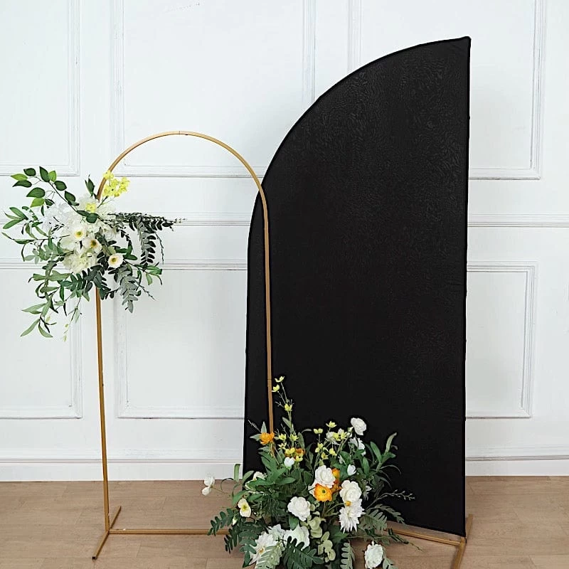 6x3 Feet Matte Fitted Spandex Half Moon Wedding Arch Backdrop Stand Cover - Image 13