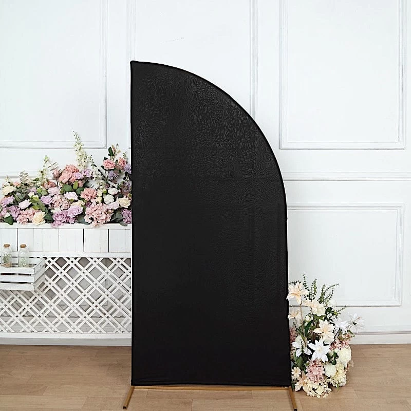 6x3 Feet Matte Fitted Spandex Half Moon Wedding Arch Backdrop Stand Cover - Image 11