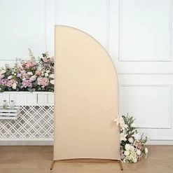 6x3 Feet Matte Fitted Spandex Half Moon Wedding Arch Backdrop Stand Cover