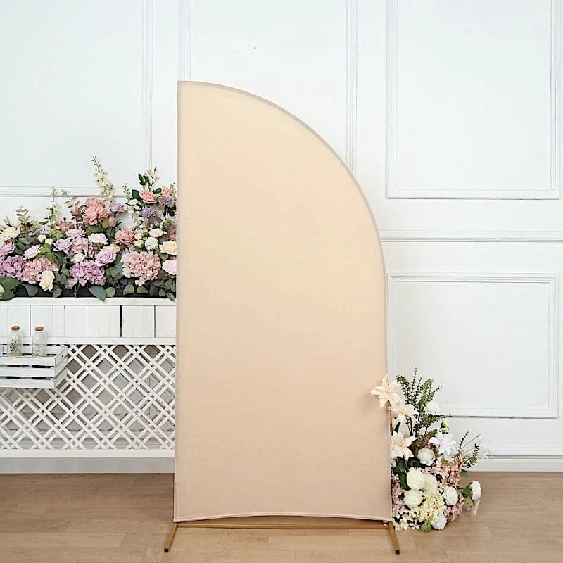 6x3 Feet Matte Fitted Spandex Half Moon Wedding Arch Backdrop Stand Cover