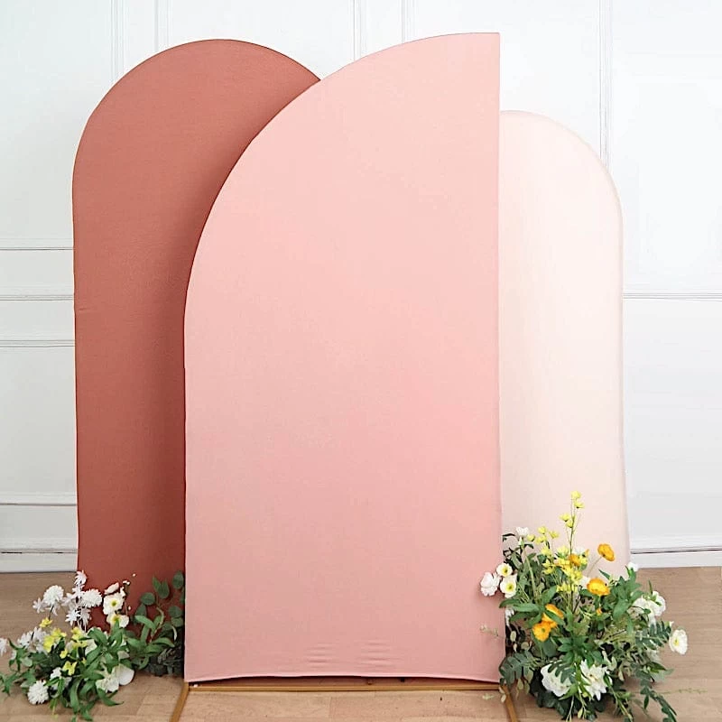 7x3 Feet Matte Fitted Spandex Half Moon Wedding Arch Backdrop Stand Cover - Image 5
