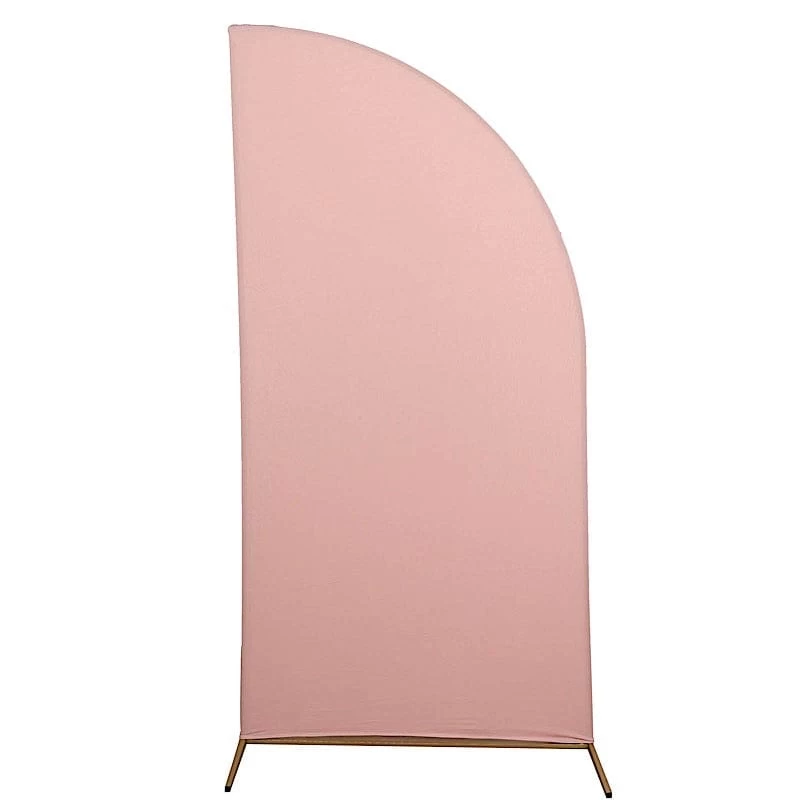 7x3 Feet Matte Fitted Spandex Half Moon Wedding Arch Backdrop Stand Cover - Image 3