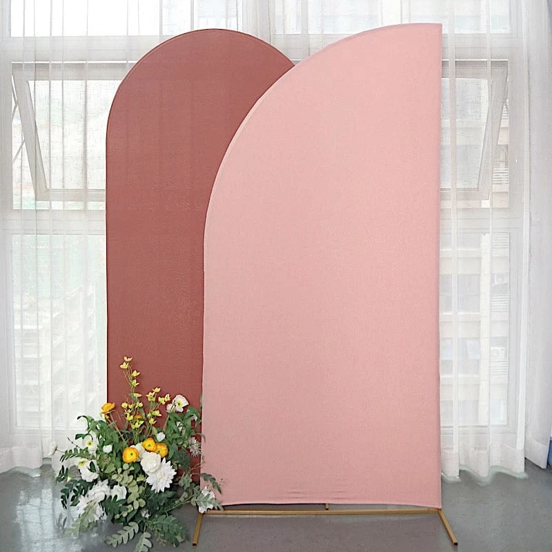 7x3 Feet Matte Fitted Spandex Half Moon Wedding Arch Backdrop Stand Cover - Image 4