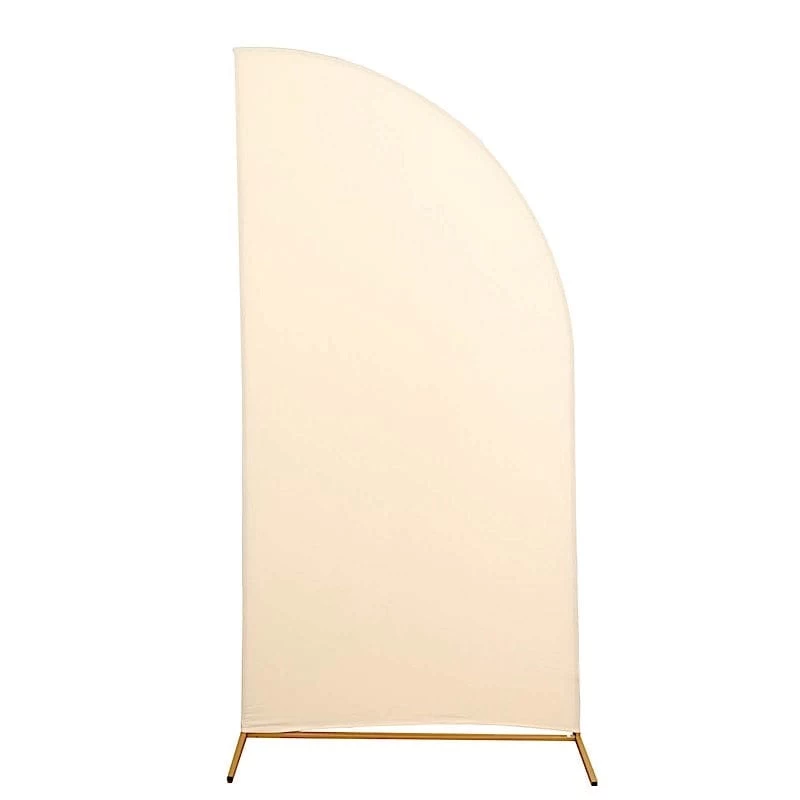 7x3 Feet Matte Fitted Spandex Half Moon Wedding Arch Backdrop Stand Cover - Image 15