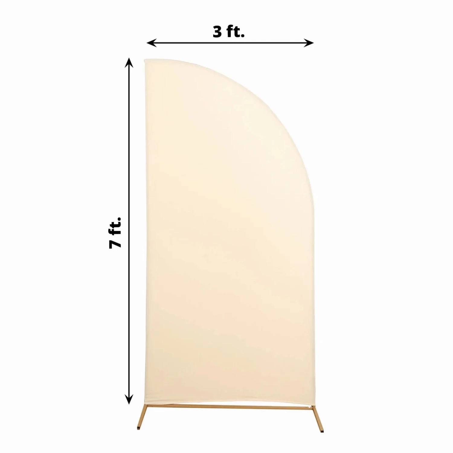 7x3 Feet Matte Fitted Spandex Half Moon Wedding Arch Backdrop Stand Cover - Image 20