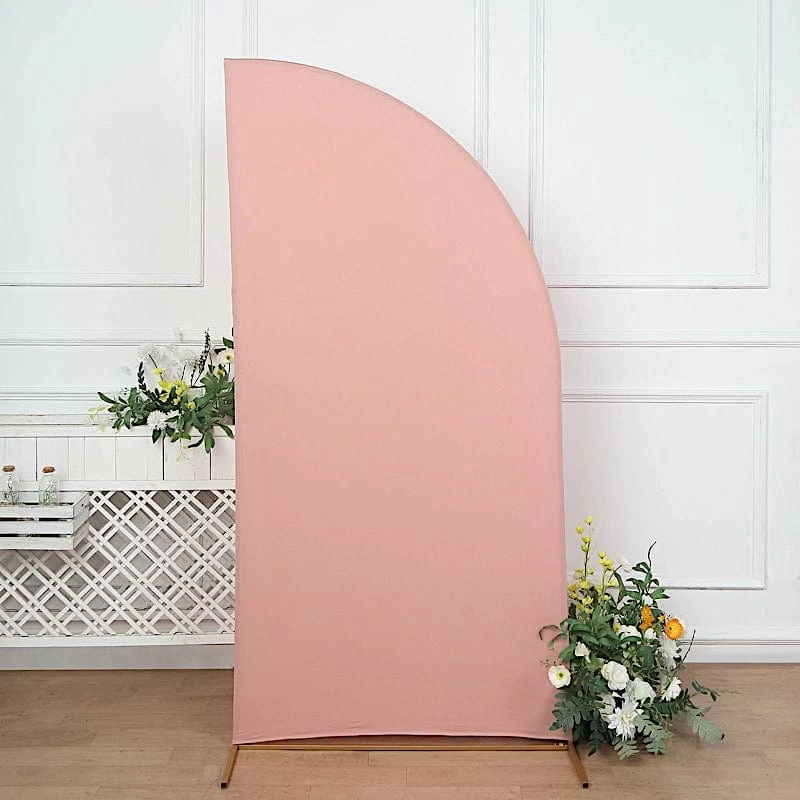 7x3 Feet Matte Fitted Spandex Half Moon Wedding Arch Backdrop Stand Cover