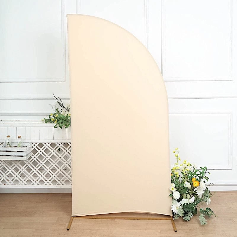 7x3 Feet Matte Fitted Spandex Half Moon Wedding Arch Backdrop Stand Cover - Image 12