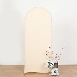 Fitted Matte Spandex Round Top Wedding Arch Backdrop Stand Cover