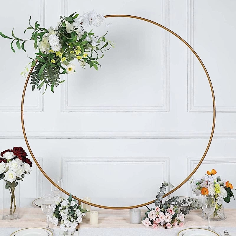Gold Balloon Circle Metal Frame Round Backdrop Stand Wedding Arch - Image 7