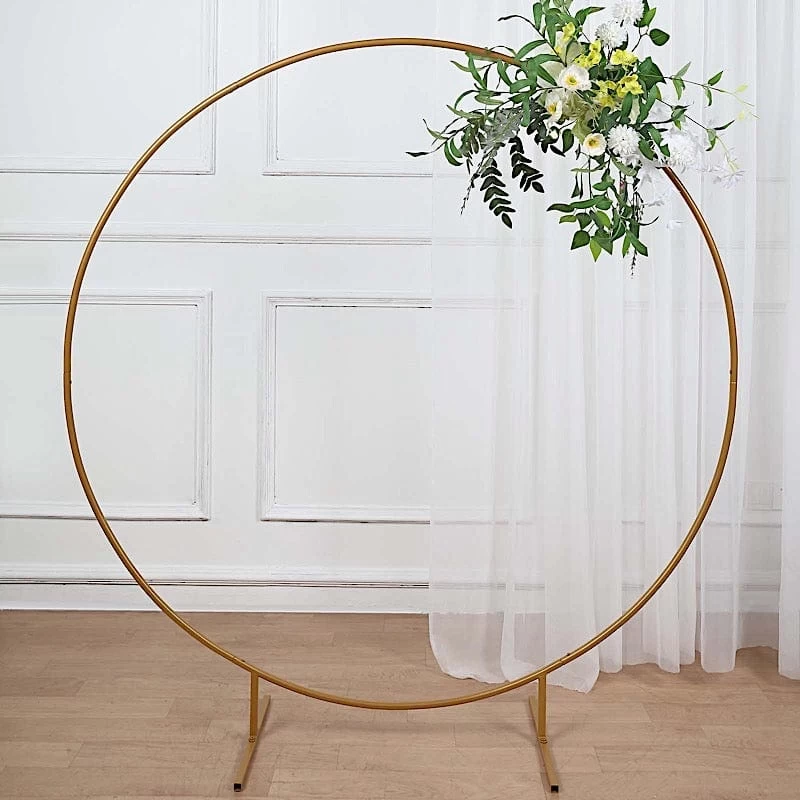 Gold Balloon Circle Metal Frame Round Backdrop Stand Wedding Arch - Image 12