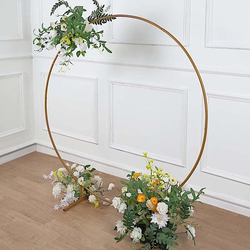 Gold Balloon Circle Metal Frame Round Backdrop Stand Wedding Arch - Image 11