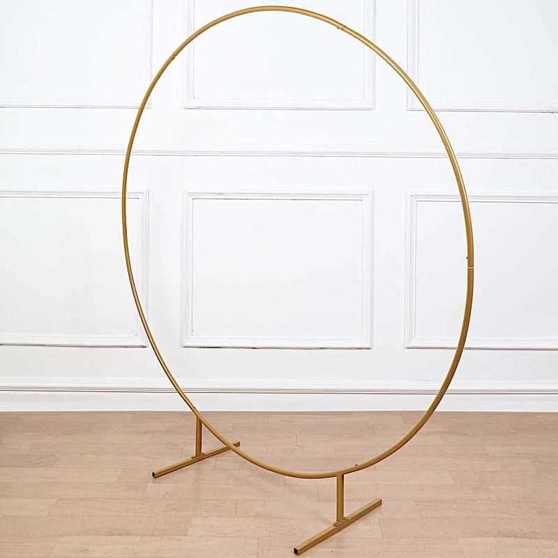 Gold Balloon Circle Metal Frame Round Backdrop Stand Wedding Arch - Image 10
