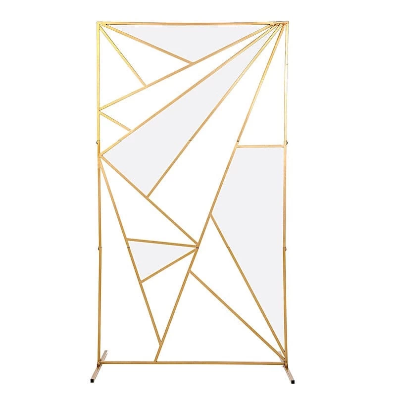 Gold Metal Rectangle Geometric Backdrop Stand Wedding Arch - Image 10