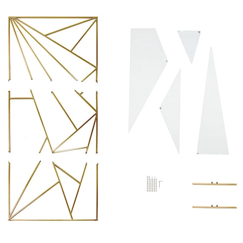 Gold Metal Rectangle Geometric Backdrop Stand Wedding Arch - Image 19