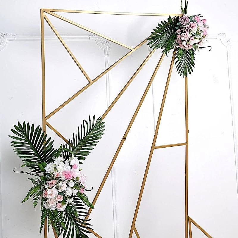 Gold Metal Rectangle Geometric Backdrop Stand Wedding Arch - Image 17