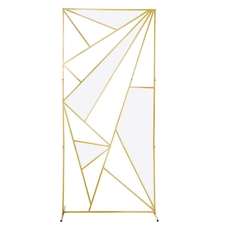 Gold Metal Rectangle Geometric Backdrop Stand Wedding Arch - Image 20
