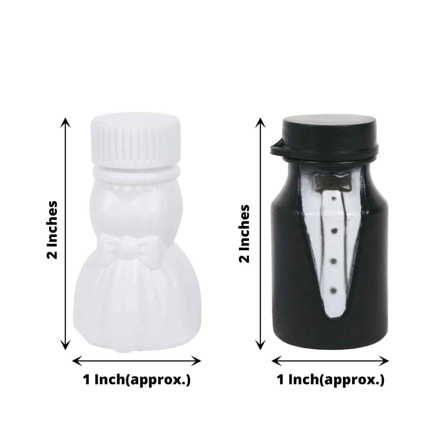 24 Black And White Bride And Groom Bubble Bottles Wedding Favors - Image 4