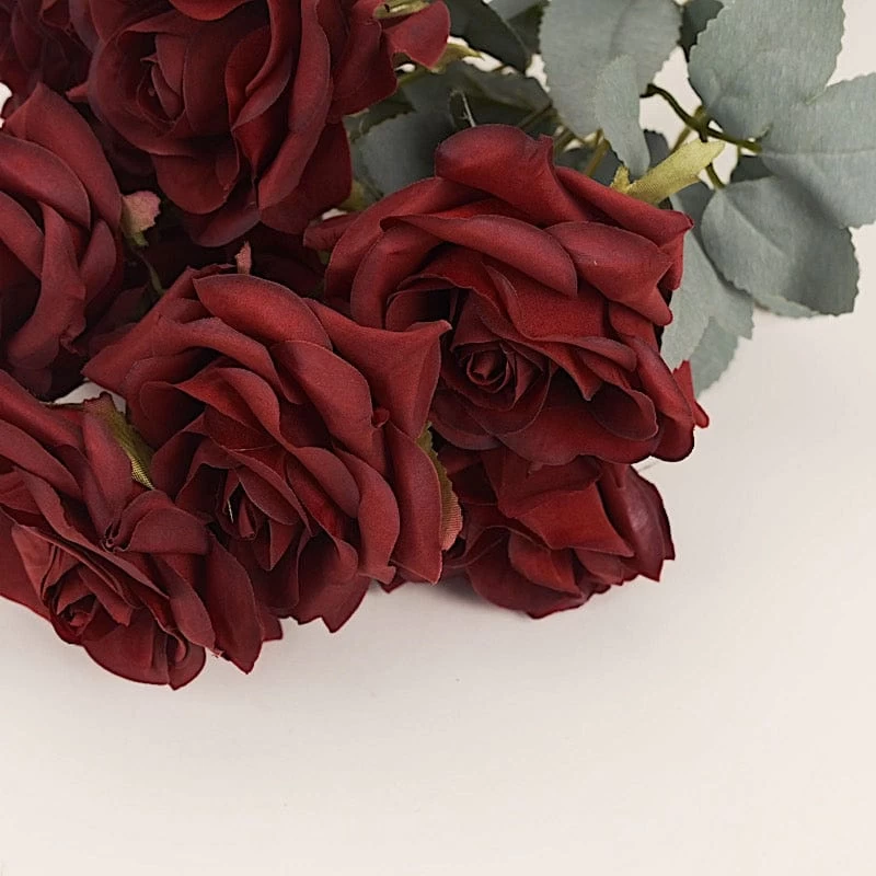 2 Bushes 17 In Artificial Flowers Silk Roses Bouquets - Image 12