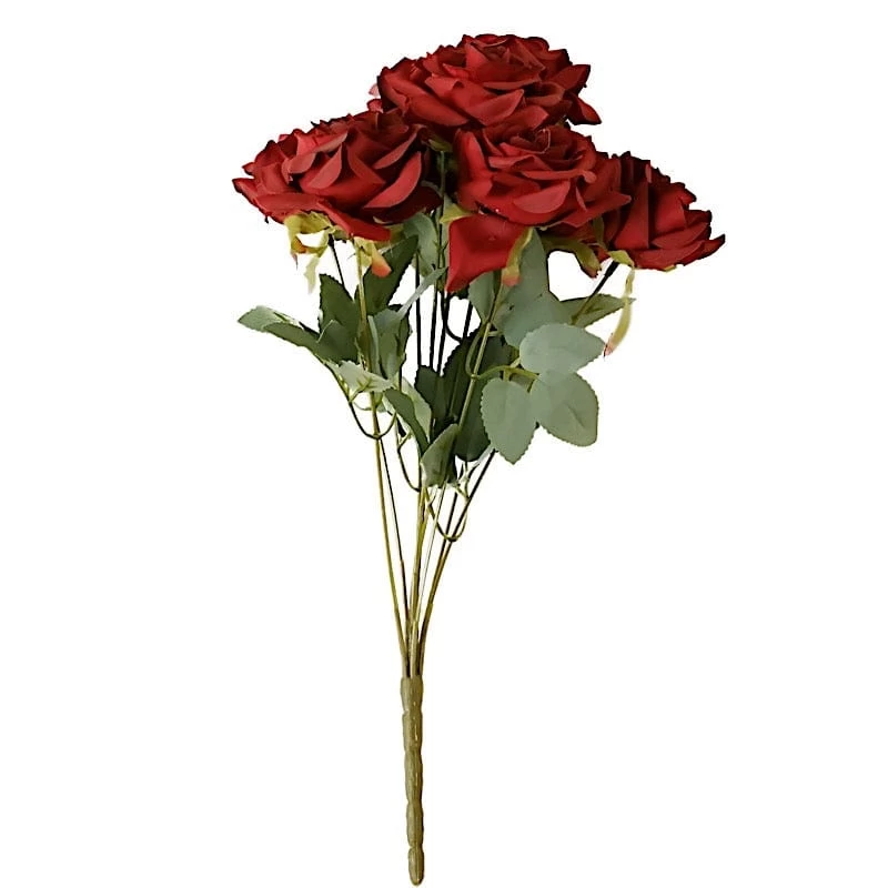 2 Bushes 17 In Artificial Flowers Silk Roses Bouquets - Image 10