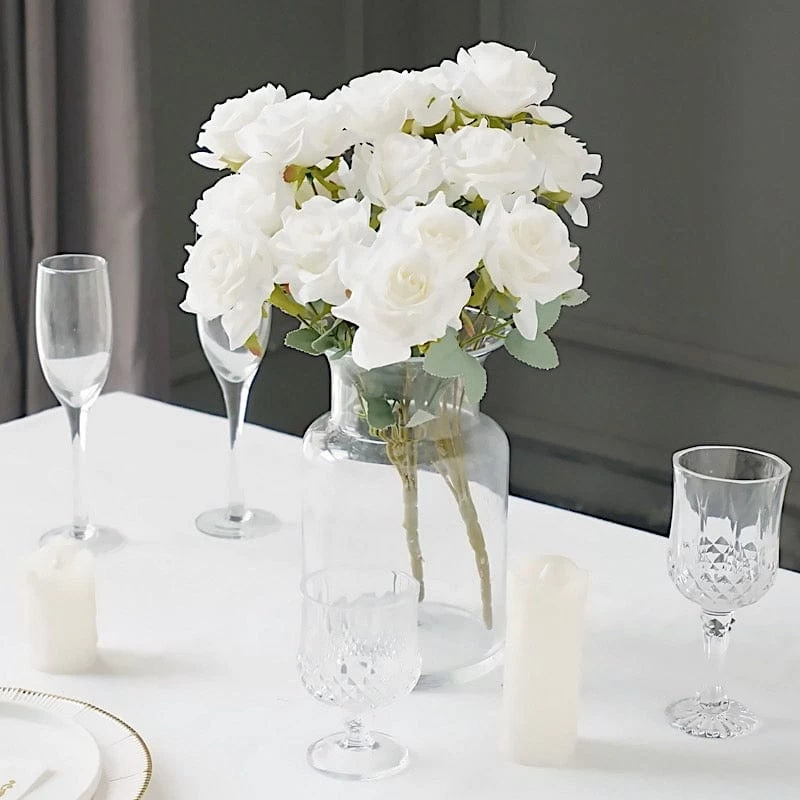 2 Bushes 17 In Artificial Flowers Silk Roses Bouquets - Image 20