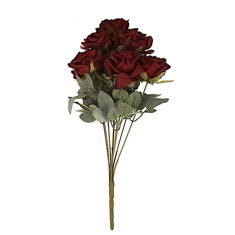 2 Bushes 17 In Artificial Flowers Silk Roses Bouquets - Image 4