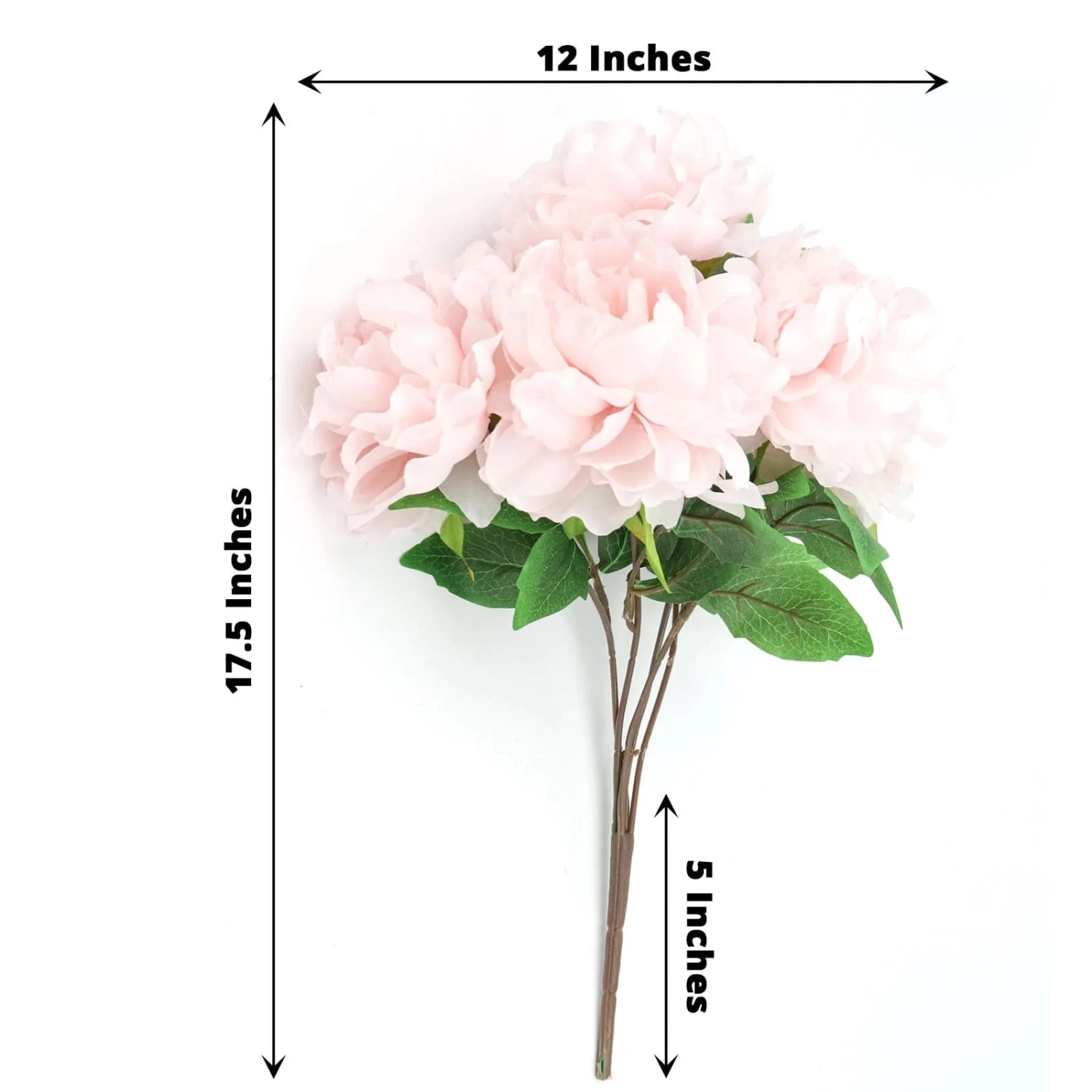 2 Silk Peony Bushes 17" Artificial Flower Bouquets - Image 2