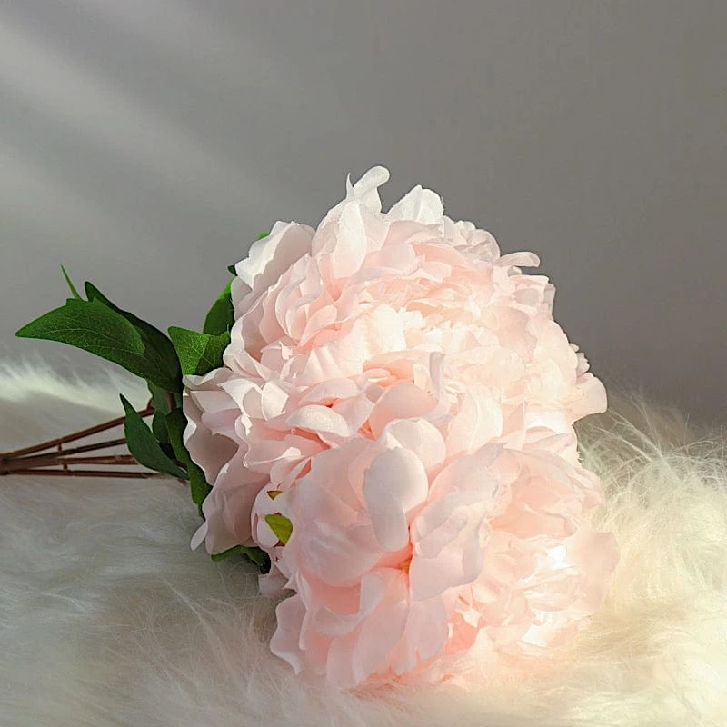 2 Silk Peony Bushes 17" Artificial Flower Bouquets - Image 9