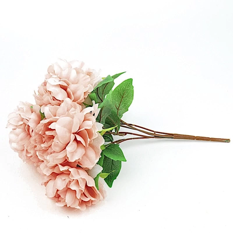 2 Silk Peony Bushes 17" Artificial Flower Bouquets - Image 13