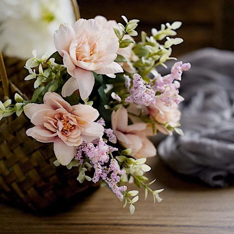 3 11 In Silk Peony Bushes Artificial Flower Bouquets - Image 7