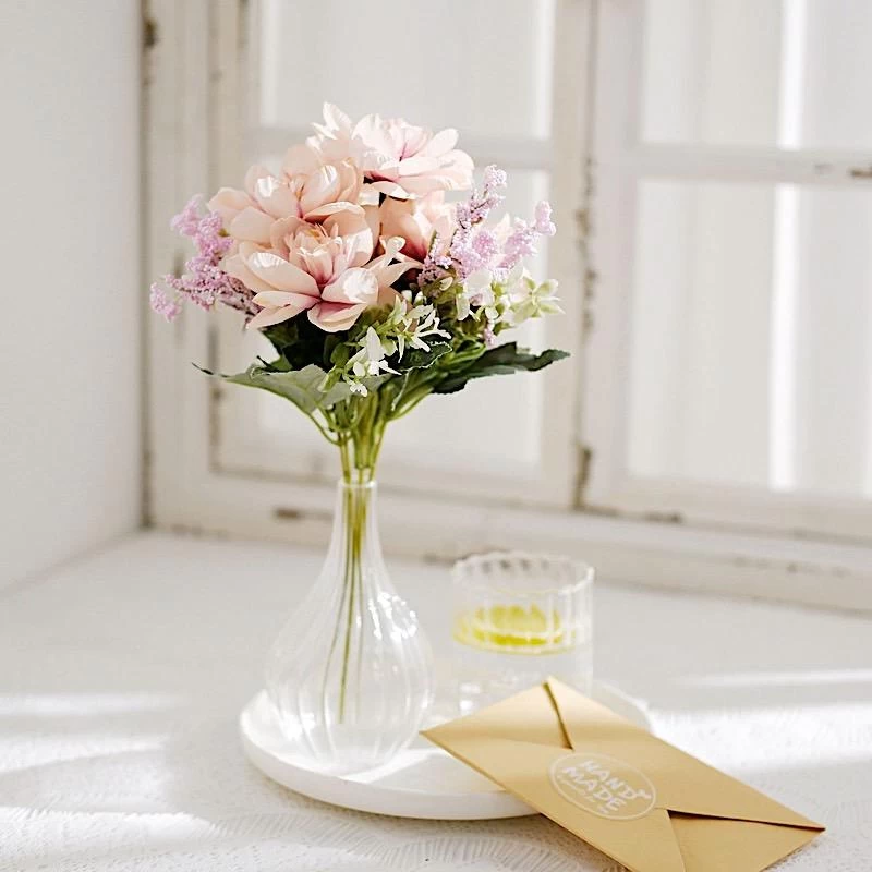 3 11 In Silk Peony Bushes Artificial Flower Bouquets