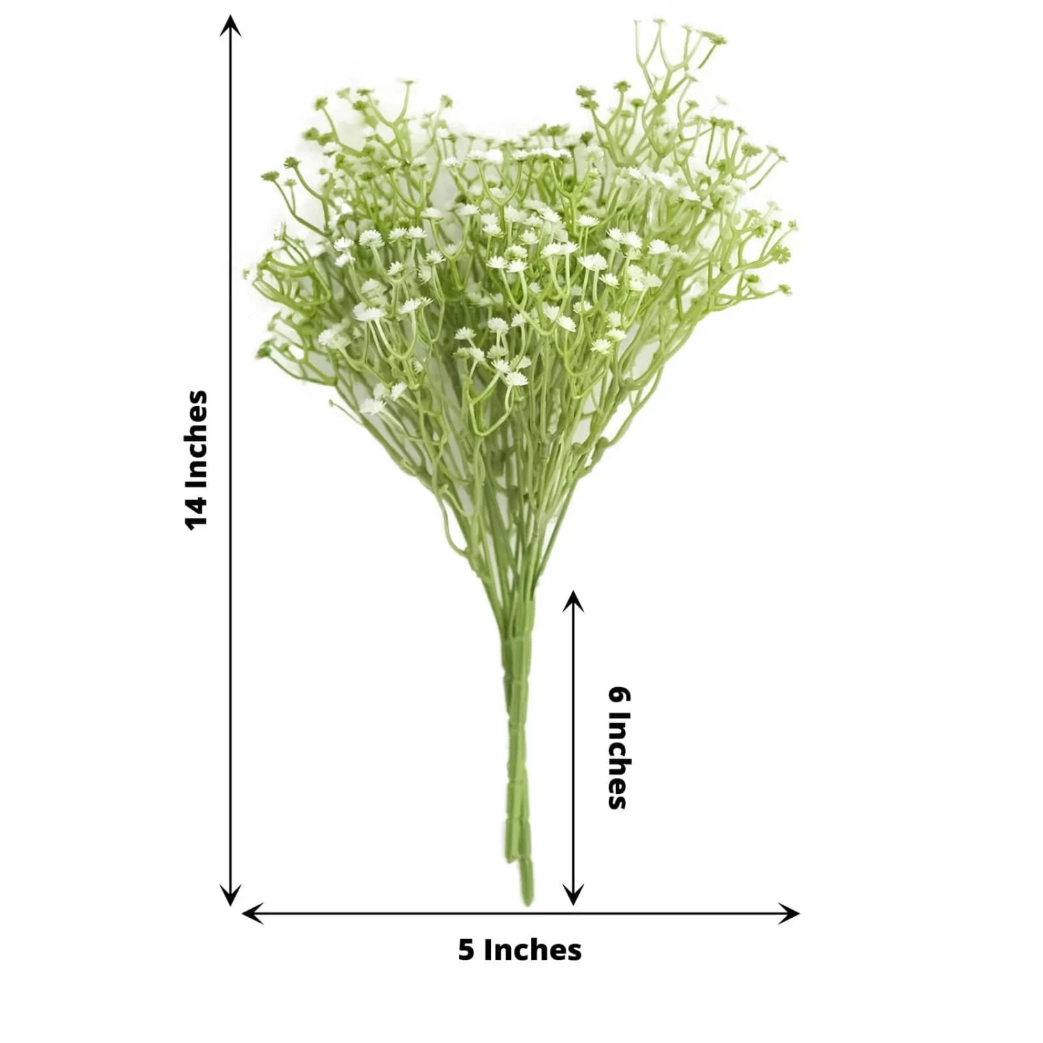 3 White 14 In Tall Artificial Flowers Faux Baby Breath Bushes - Image 4