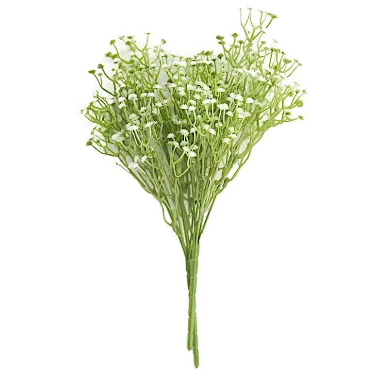3 White 14 In Tall Artificial Flowers Faux Baby Breath Bushes - Image 9
