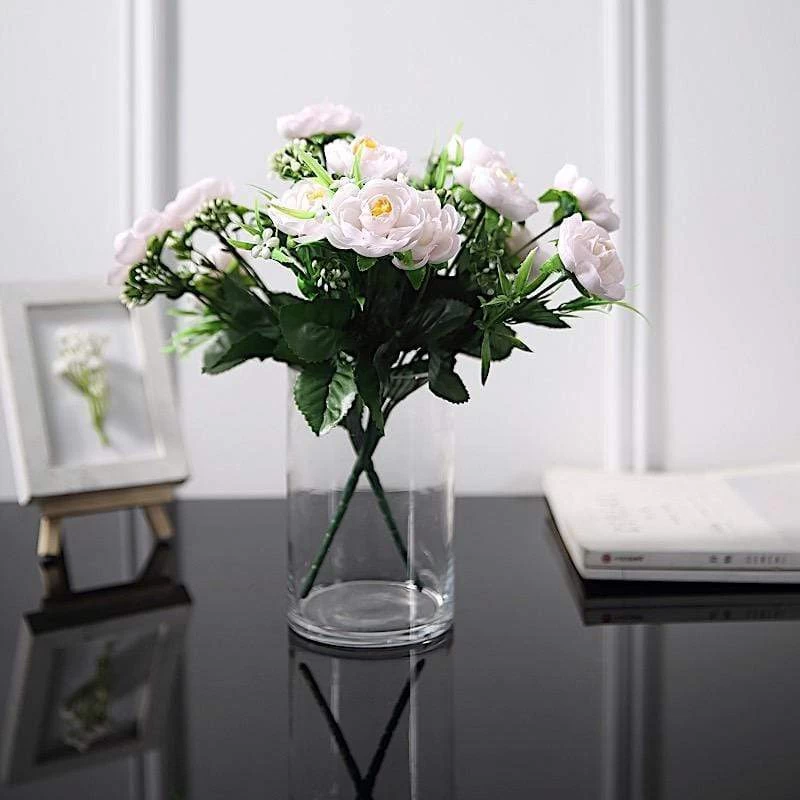 4 12 In Tall Silk Peony Bushes Artificial Flower Bouquets - Image 4