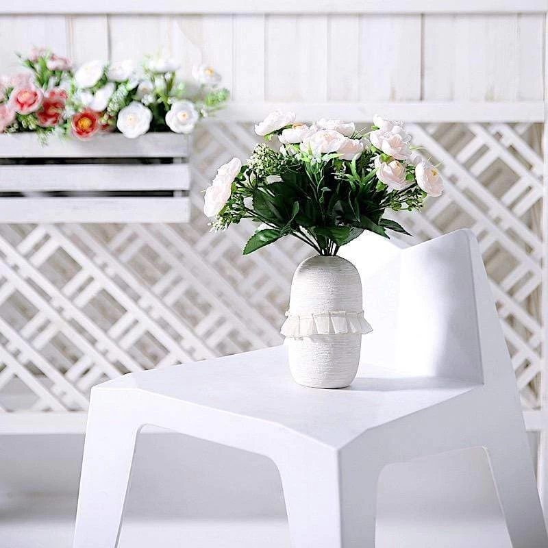 4 12 In Tall Silk Peony Bushes Artificial Flower Bouquets - Image 6