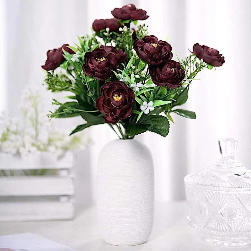 4 12 In Tall Silk Peony Bushes Artificial Flower Bouquets - Image 10