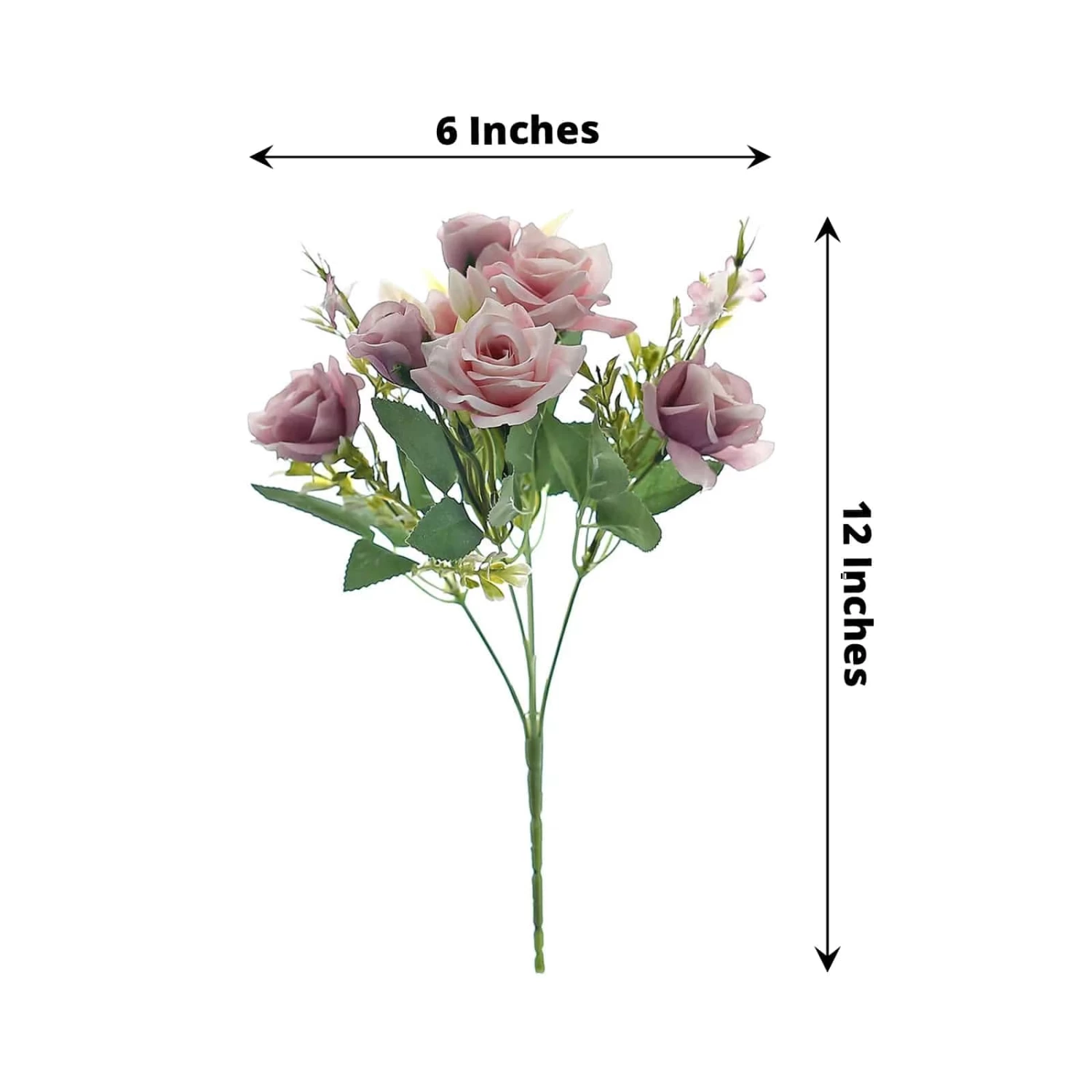 4 Bushes 12 In Artificial Flowers Silk Roses Bouquets - Image 15