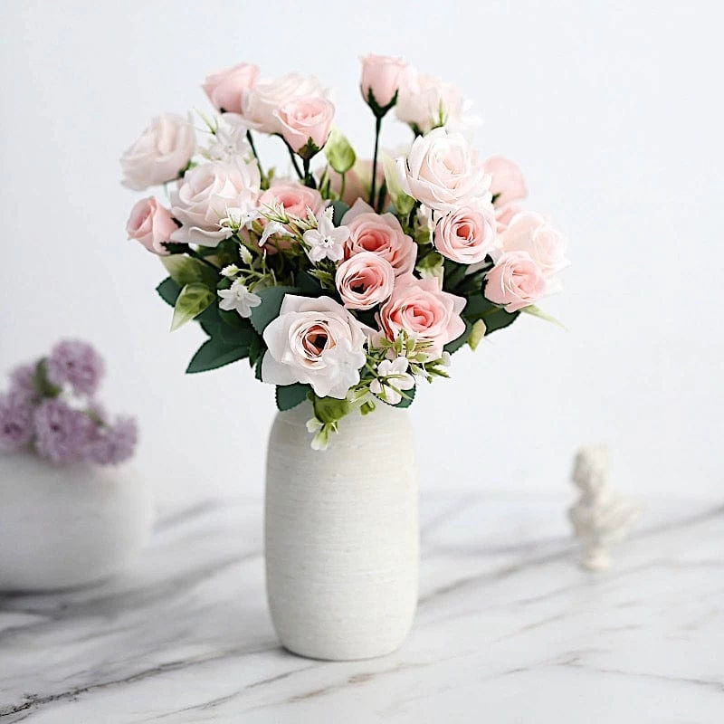 4 Bushes 12 In Artificial Flowers Silk Roses Bouquets